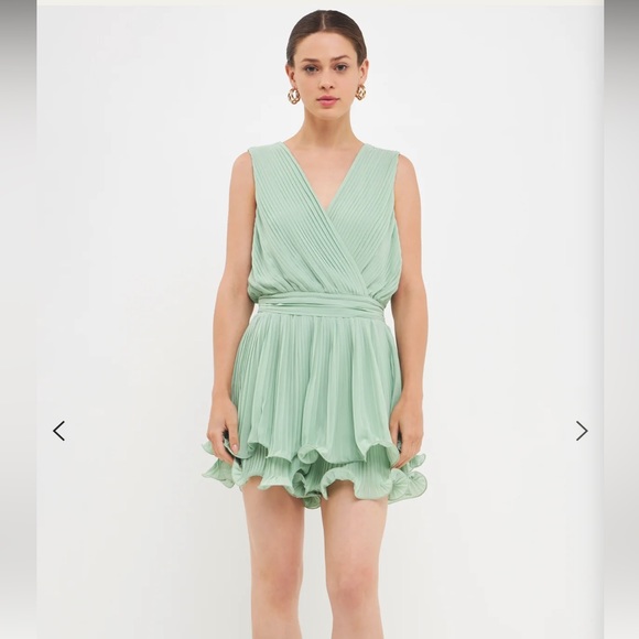 Endless Rose Pants - Endless Rose Pleated Romper - Sage NWT